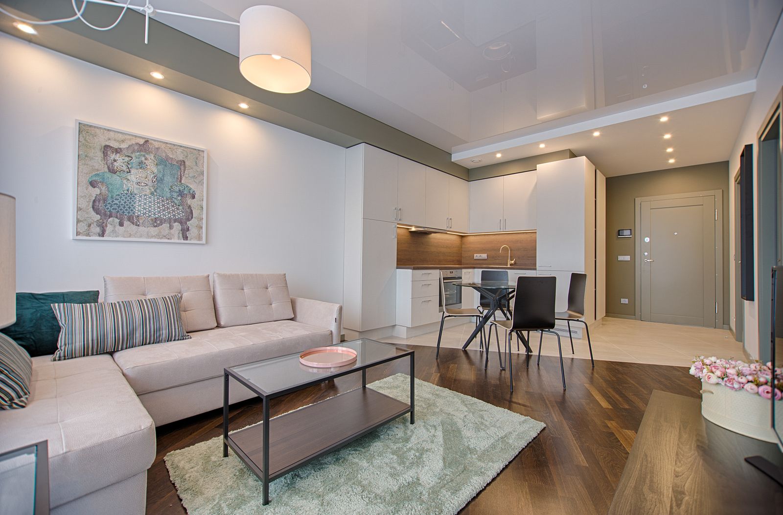 Bright, clean apartment living space